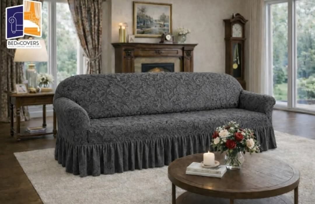 Premium Palachi Sofa Covers made from high-quality fabric, offering a luxurious, wrinkle-free fit. Designed to protect and enhance your sofa with elegant patterns and durable, stretchable material.