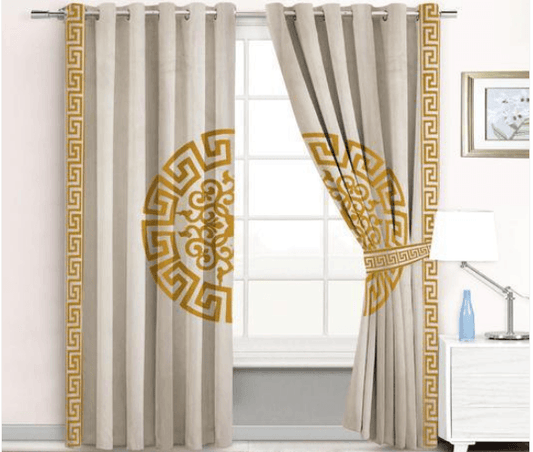 2 Pc's Luxury Velvet Embroidered Curtains featuring intricate embroidery on soft velvet fabric, adding elegance and sophistication to any room. Perfect for enhancing your windows with a luxurious look and feel.