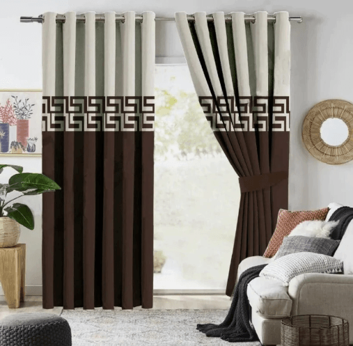 2 Pc's Luxury Velvet Embroidered Curtains featuring intricate embroidery on soft velvet fabric, adding elegance and sophistication to any room. Perfect for enhancing your windows with a luxurious look and feel.