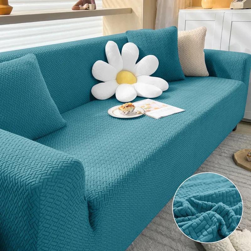 Premium Striped Jacquard Sofa Covers with elegant striped texture, offering a luxurious fit and superior protection. Crafted from durable, stretchable fabric for a smooth, wrinkle-free look.