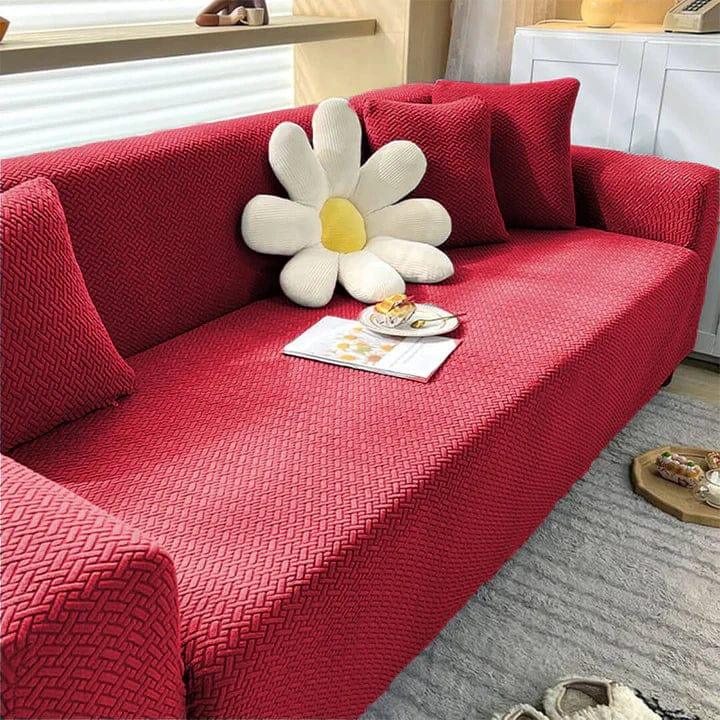 Premium Striped Jacquard Sofa Covers featuring elegant striped patterns, crafted from durable, stretchable fabric for a smooth, wrinkle-free fit, providing both style and protection for your sofa.