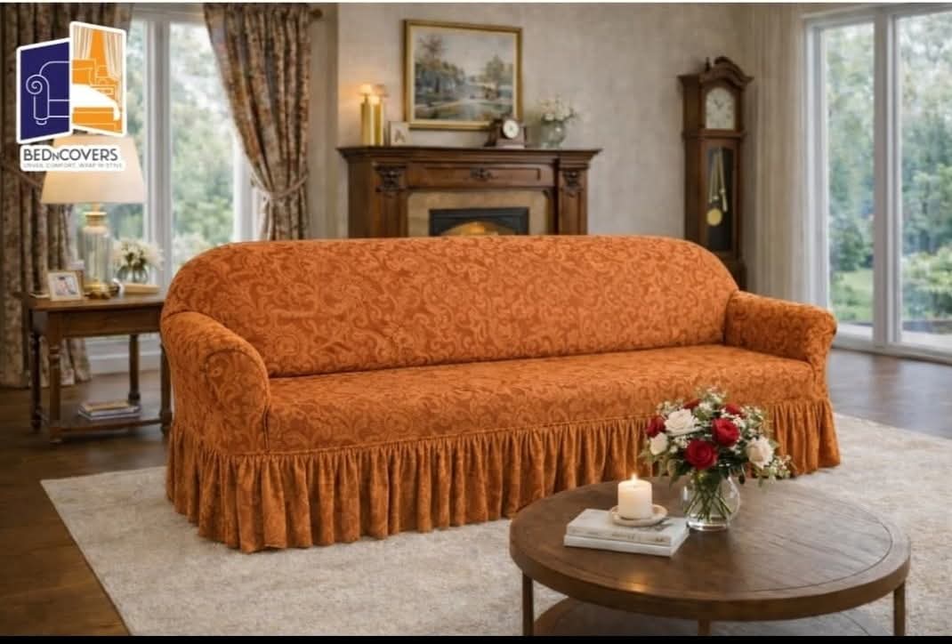 Premium Palachi Sofa Covers made from high-quality fabric, offering a luxurious, wrinkle-free fit. Designed to protect and enhance your sofa with elegant patterns and durable, stretchable material.